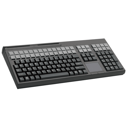 Cherry LPOS 71411 QWERTY Keyb /w MSR TchP USB Blk – POS Prog. Qwerty Keyboard | ACP Online